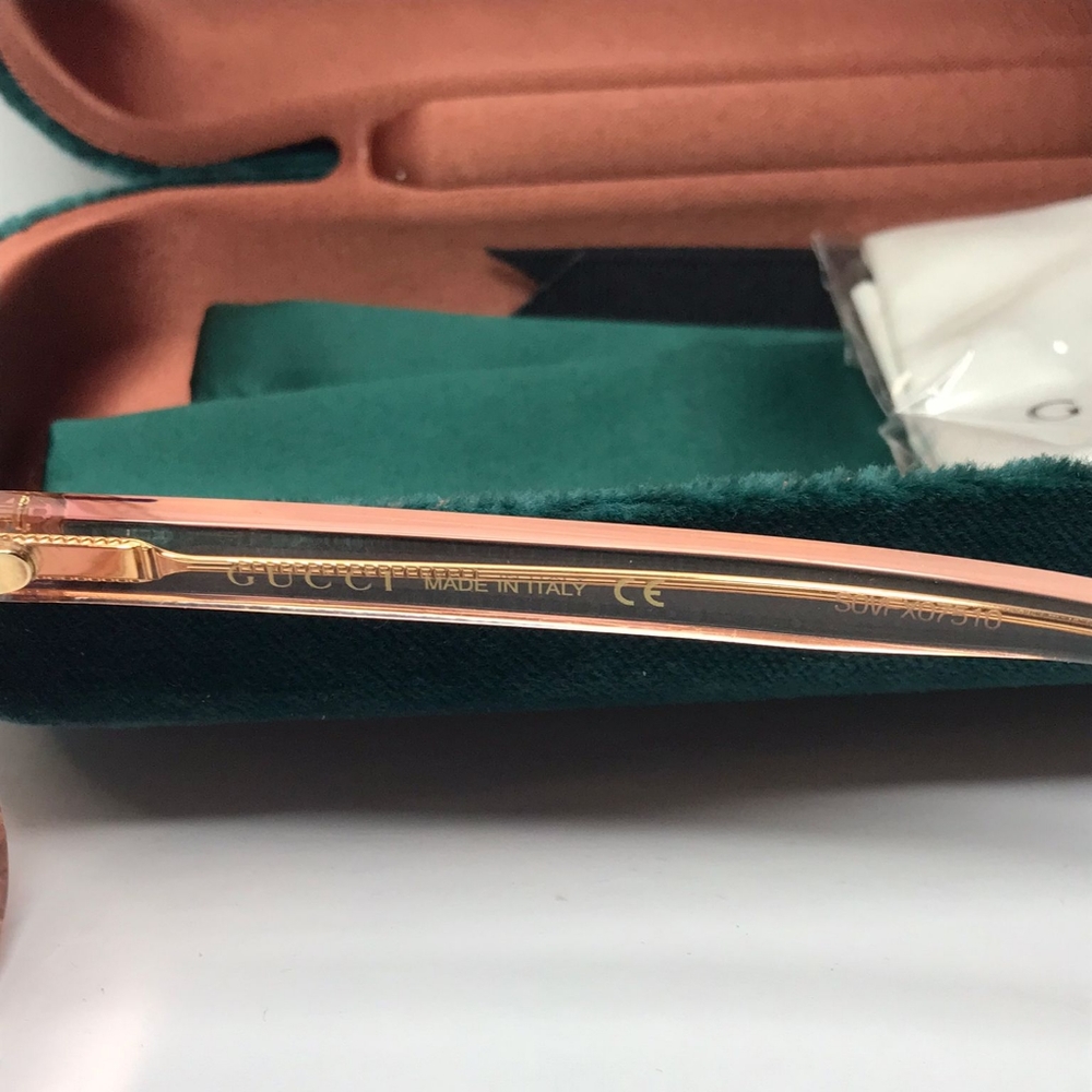 💯 Original GUCCI GG0148S 007 53 GG0148 53 mm Pink Sunglasses - Picture 9 of 13